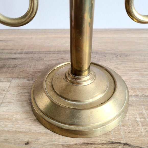 Vintage Solid Brass Mid Century 3 Branches Candleholder. Home Holiday Decor. - Picture 4 of 8